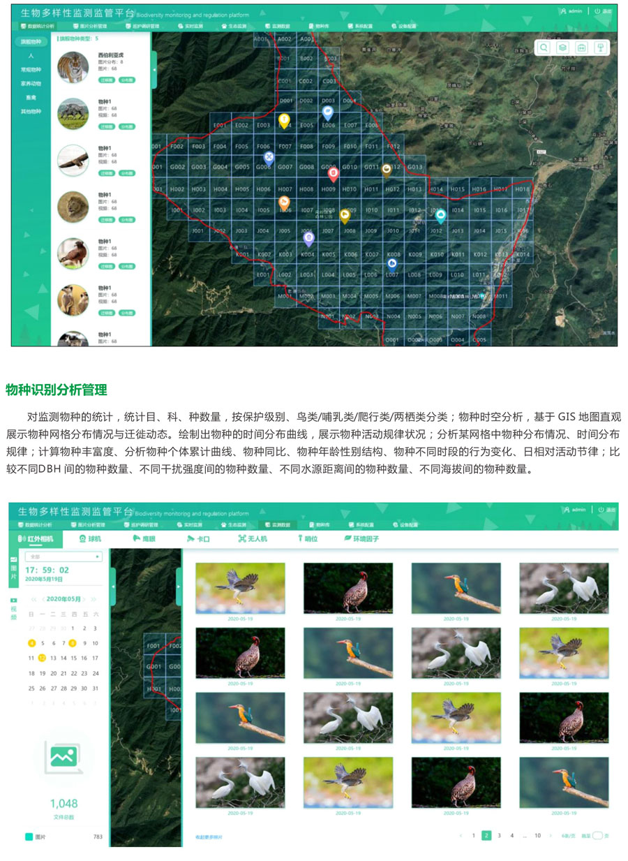 自然保护区物种AI识别分析平台 生物多样性智能管理系统云平台