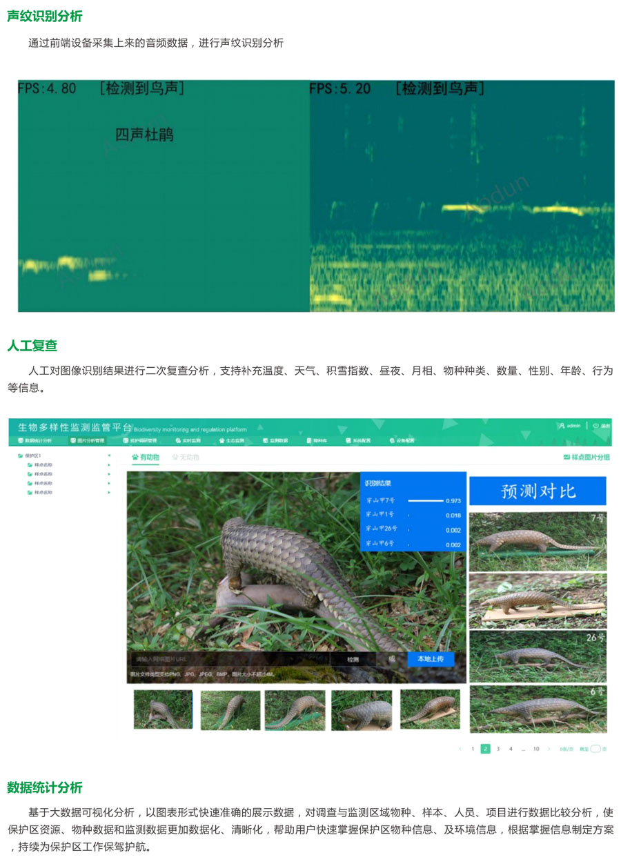 自然保护区野生生物物种AI智能识别管理分析平台